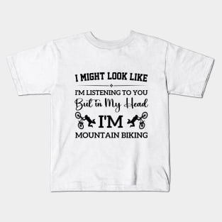 Cool Mountain Biking Teen Funny Mountain Bike Art Kids T-Shirt